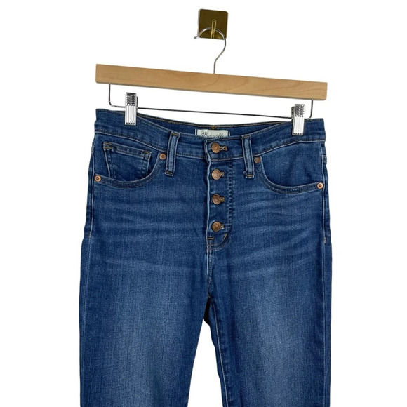 Madewell 9’’ Mid-Rise Skinny Button Front Jeans in Blue Size 26 - Picture 7 of 10